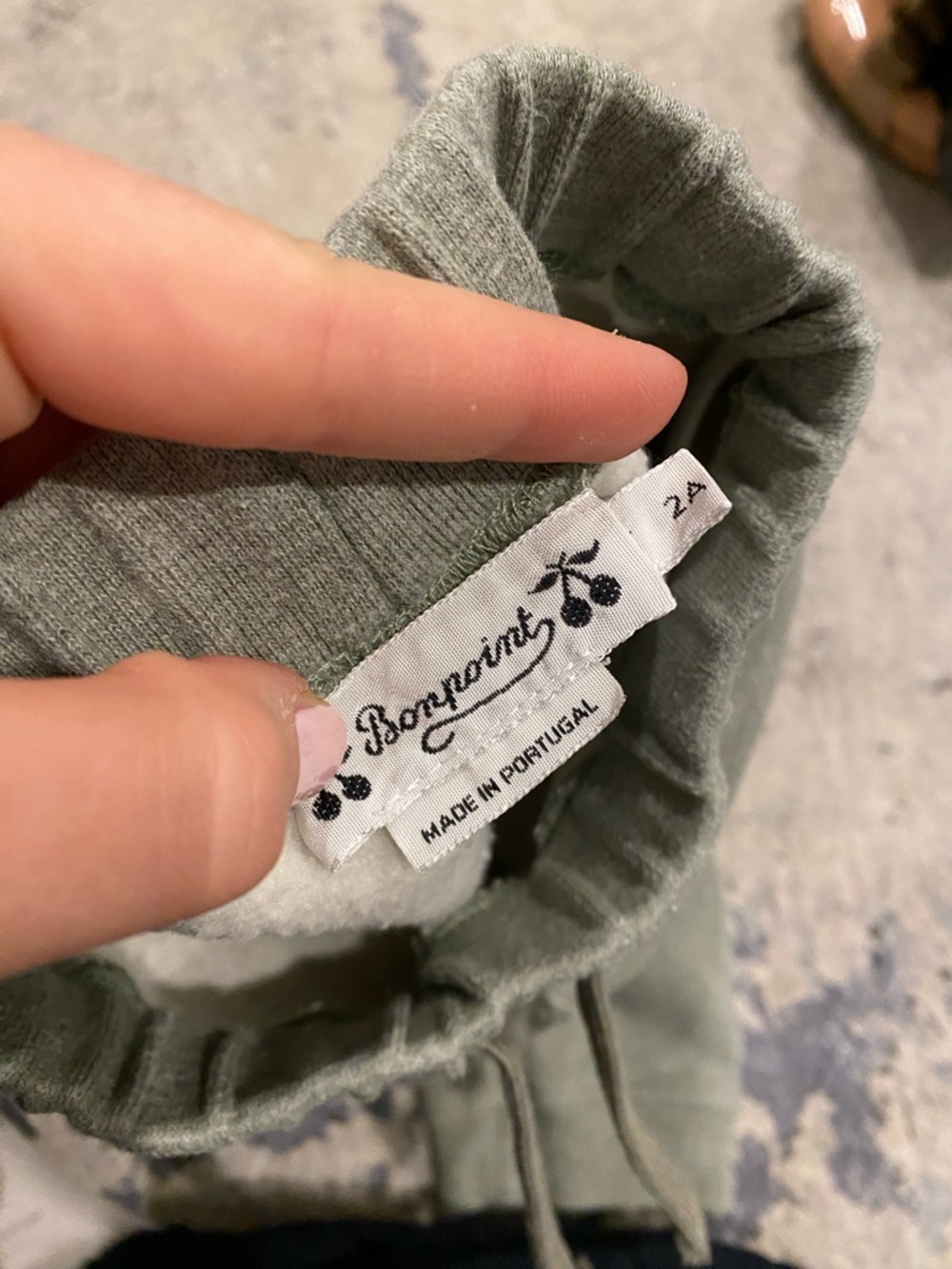 BONPOINT Embroidered Drawstring Joggers in Olive - Picture 4 of 4